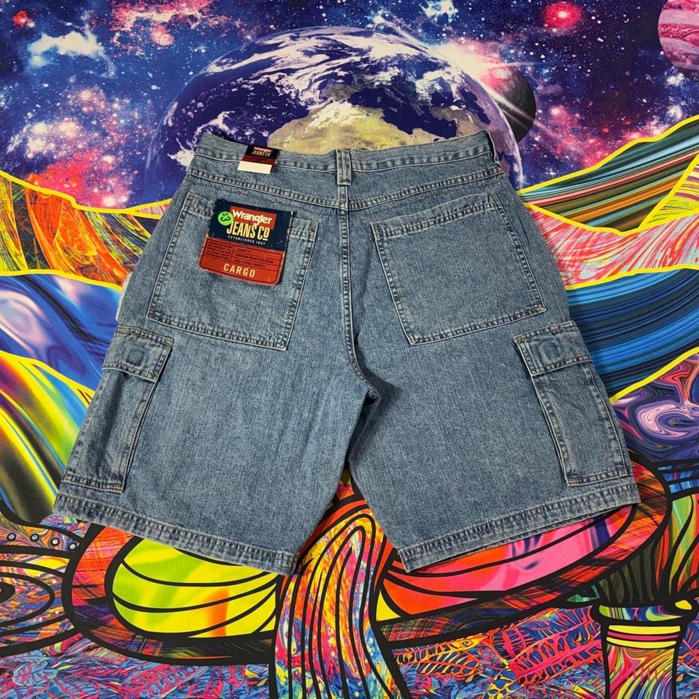 Vintage Deadstock Y2K Wrangler Jeans Co. Cargo Denim Shorts